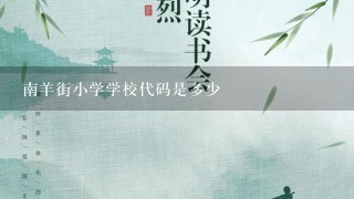 南羊街小学学校代码是多少