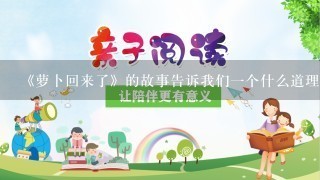 《萝卜回来了》的故事告诉我们一个什么道理