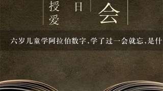 6岁儿童学阿拉伯数字,学了过1会就忘,是什么原因。 今年幼儿园中班，比仿说他的学号是